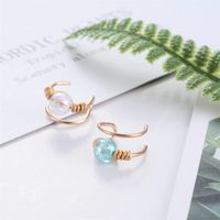 Japonais Et Coréen Nouveau Boucles D'oreilles Simple Creux Irrégulière Noués Oreille Clip Femelle Douce Perles Sans Oreilles Percées Rétro Clip Oreille main image 3