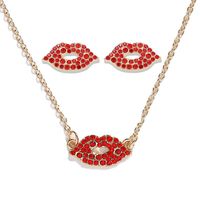 Fashion Heart Shaped Devi S Eyes Lips Necklace Earrings Nhjq150485 sku image 14