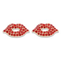 Modetrend Hip Hop Herzförmige Teufels Augen Halskette Ohrring Set Kreative Dating Lippen Augen Ohrringe sku image 10