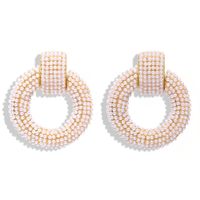 Fashion Diamond Pearl Alloy Flower Earrings Nhjq150523 sku image 2