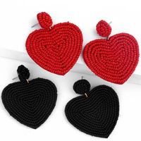 Beaded Heart-shaped Earrings Nhas150813 main image 1