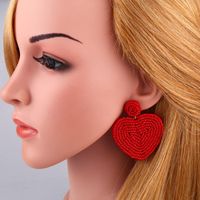 Beaded Heart-shaped Earrings Nhas150813 main image 6