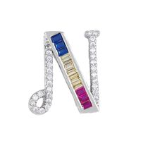 Elegante Collar De 26 Letras Con Tachuelas De Diamantes Nhas150820 main image 9