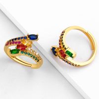 Copper Plated Micro-set Color Zircon Tail Rings Nhas150823 main image 3