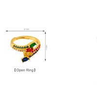 Copper Plated Micro-set Color Zircon Tail Rings Nhas150823 main image 5