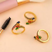 Copper Plated Micro-set Color Zircon Tail Rings Nhas150823 main image 6