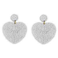 Beaded Heart-shaped Earrings Nhas150813 sku image 1