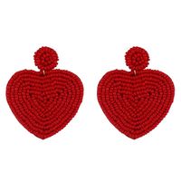 Beaded Heart-shaped Earrings Nhas150813 sku image 3