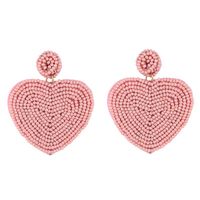 Beaded Heart-shaped Earrings Nhas150813 sku image 4