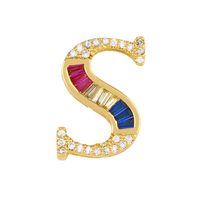 Elegante Collar De 26 Letras Con Tachuelas De Diamantes Nhas150820 sku image 16