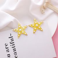 Fashion Size Pearl Love Five-pointed Star Earrings Nhms151022 main image 12