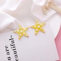 Mode Coréenne De Grande Et Petite Perles Amour Étoile À Cinq Branches Boucles D'oreilles Exagéré Célébrité Internet Irrégulière Translucide En Forme De Coeur Boucles D'oreilles Pour Les Femmes main image 12