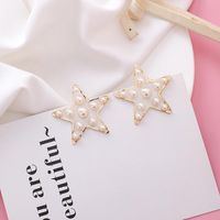 Fashion Size Pearl Love Five-pointed Star Earrings Nhms151022 main image 9