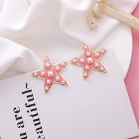 Fashion Size Pearl Love Five-pointed Star Earrings Nhms151022 main image 8