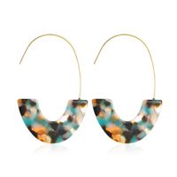 Leopard Acetate Acrylic U-shaped Contrast Hoop Earrings Nhdp151033 main image 16