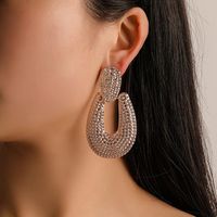 U-shaped Alloy Plating Concave And Frosted Earrings Nhdp151037 main image 1