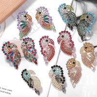 Europäische Und Amerikanische Kreative Diamant-vogel Ohrringe Aus Legierung Luxus Voll Diamant Tier Ohrringe Übertriebene Ohrringe Zubehör main image 1