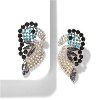 Europäische Und Amerikanische Kreative Diamant-vogel Ohrringe Aus Legierung Luxus Voll Diamant Tier Ohrringe Übertriebene Ohrringe Zubehör main image 11