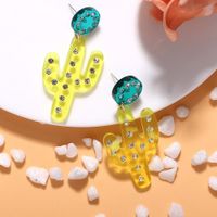 Acrylic Fluorescent Cactus With Diamond Earrings Nhjq151049 main image 3
