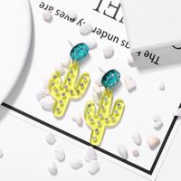 Acrylic Fluorescent Cactus With Diamond Earrings Nhjq151049 main image 2