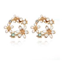 Cute Colorful Petal Wreath Circle Stud Earrings Nhpf151069 main image 6