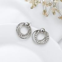 Multi-layer Diamond-studded Stud Earrings Nhpf151086 main image 3