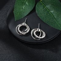 Multi-layer Diamond-studded Stud Earrings Nhpf151086 main image 5