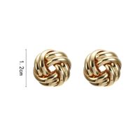 Metal Button-shaped Twisted Alloy Stud Earrings Nhpf151090 main image 3