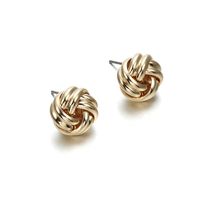 Metal Button-shaped Twisted Alloy Stud Earrings Nhpf151090 main image 6