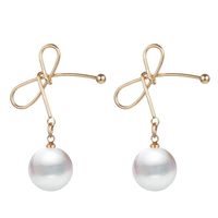 Pearl Bow Sweet Earrings Nhpf151096 main image 2