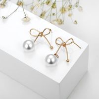 Coréen Style Simple Froid Style Boucles D'oreilles Perle Arc Doux Boucles D'oreilles Tempérament Sauvage De Mode Boucles D'oreilles Boucles D'oreilles Pour Les Femmes main image 8