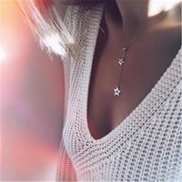 Simple Alloy Hollow Five-pointed Star Pendant Necklace Nhpf151123 main image 1