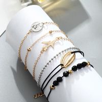 Europäische Und Amerikanische Grenz Überschreitende Kreative Mode Legierung Shell Flugzeug Perlenkette Armband Ornamente Sechs Teilige Kombination Persönlichkeit Trend Armband main image 4
