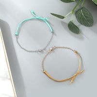 Hand-woven Color Rope And Diamond Bracelet Set Nhpf151135 main image 5