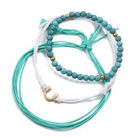 Hand-woven Color Line Rope Turquoise Bracelet Set Nhpf151136 main image 4
