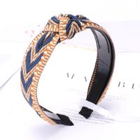 Diamond Embroidered Pattern Knotted Bow Headband Nhou151152 main image 7