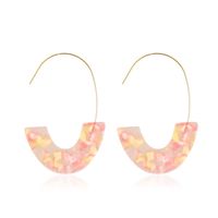 Leopard Acetate Acrylic U-shaped Contrast Hoop Earrings Nhdp151033 sku image 4