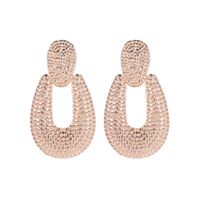 Croix-frontière Vente Chaude Ornement De Mode Exagérée En Forme De U Boucles D'oreilles Femelle Alliage Électrolytique Concave-convexe Givré Boucles D'oreilles sku image 3