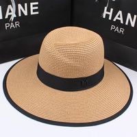 Sombrero De Jazz Protección Solar Playa Costera Grande Sombrero De Sol Sombrero De Paja Paja main image 1