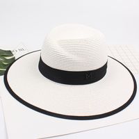 الجاز قبعة الشمس حماية كبيرة الساحلية شاطئ الشمس قبعة القش القش قبعة sku image 2