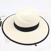 Jazz Hat Sun Protection Large Coastal Beach Sun Hat Straw Straw Hat sku image 3