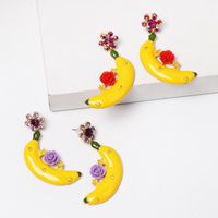 Banana Flower Earrings Diamond Stud Earrings Women's Earrings Wholesale main image 1