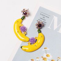 Banana Flower Earrings Diamond Stud Earrings Women's Earrings Wholesale main image 3
