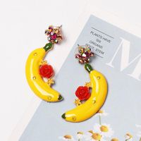 Banana Flower Earrings Diamond Stud Earrings Women's Earrings Wholesale main image 4