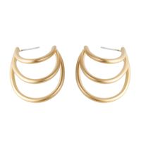 Simple Geometric Metal Irregular Semicircular Arc Earrings main image 3