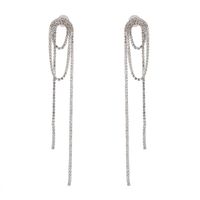 52588 Croix-frontière Fournir Jujia Nouveau Personnalisé Griffe Chaîne Diamant Gland Boucles D'oreilles Diamant Boucles D'oreilles En Gros sku image 1