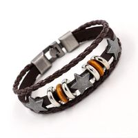 Men's Bracelet Pentagram Leather Rope Bracelet Leather Bangle main image 4