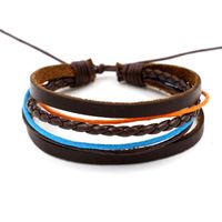 Hand-knitted Real Leather Bracelet Korean Fashion Colorful Bracelet Bracelet Costume Gift main image 5