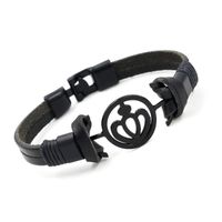 Grenz Überschreiten Der Schmuck Großhandel 2018 Neue Herren Armband Schwarze Krone Leder Armband Punk Schmuck main image 5