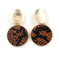 New Women's Earrings Snake Skin Pattern Pu Faux Leather Earrings Women main image 2